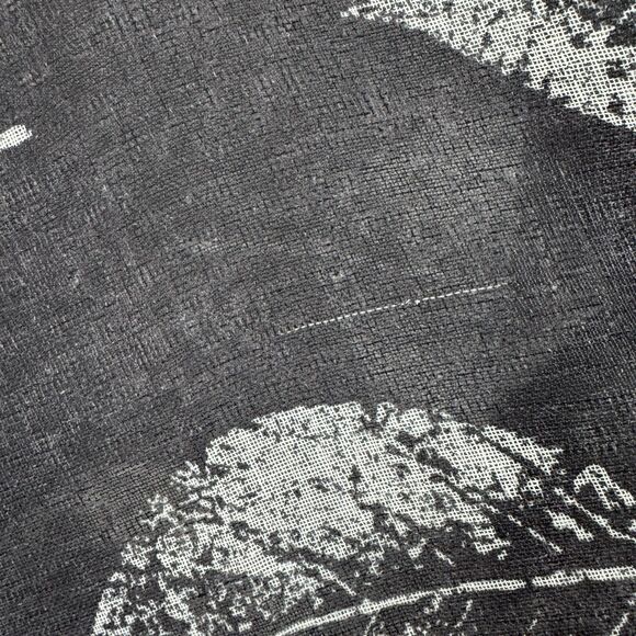 Focus Casual Life Large Top Crop Flowy Sheer Gray Leaf Pattern Lagenlook Womens - Picture 8 of 11